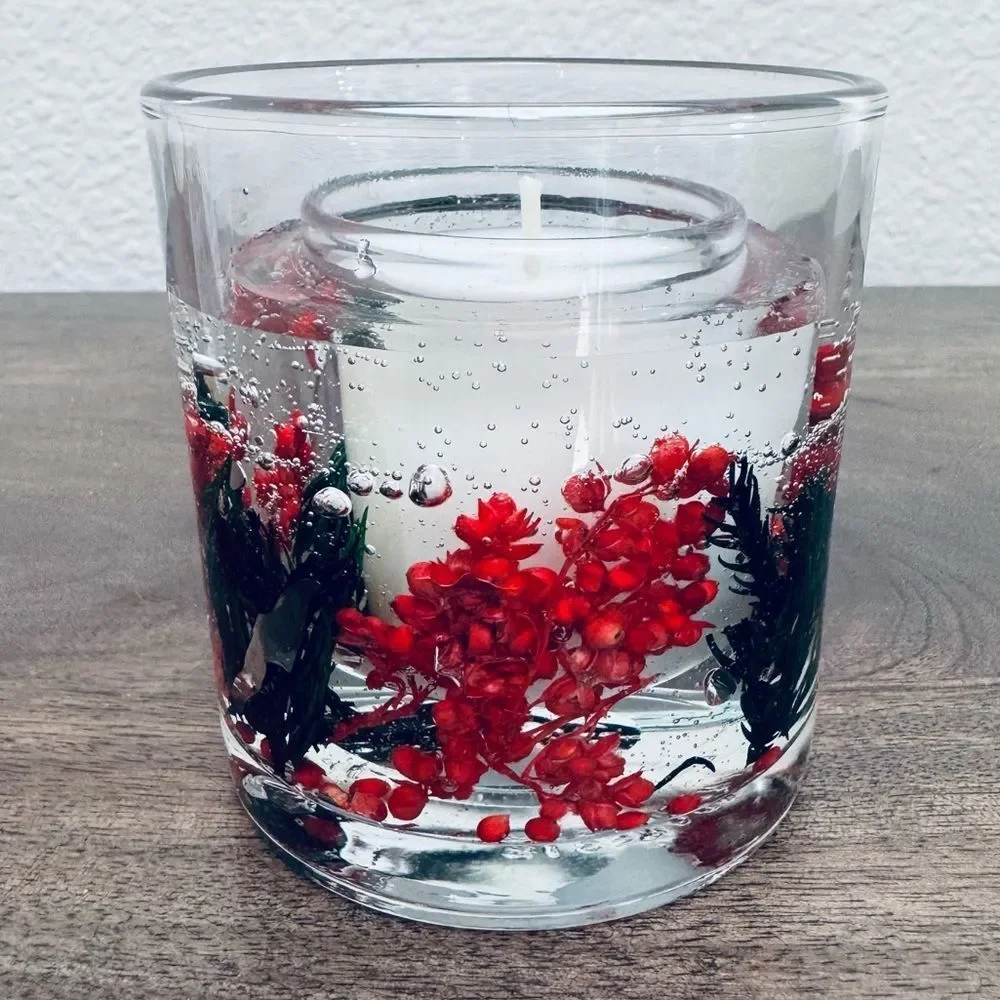 Christmas Holiday Gel-Filled Tealight Candle Holder